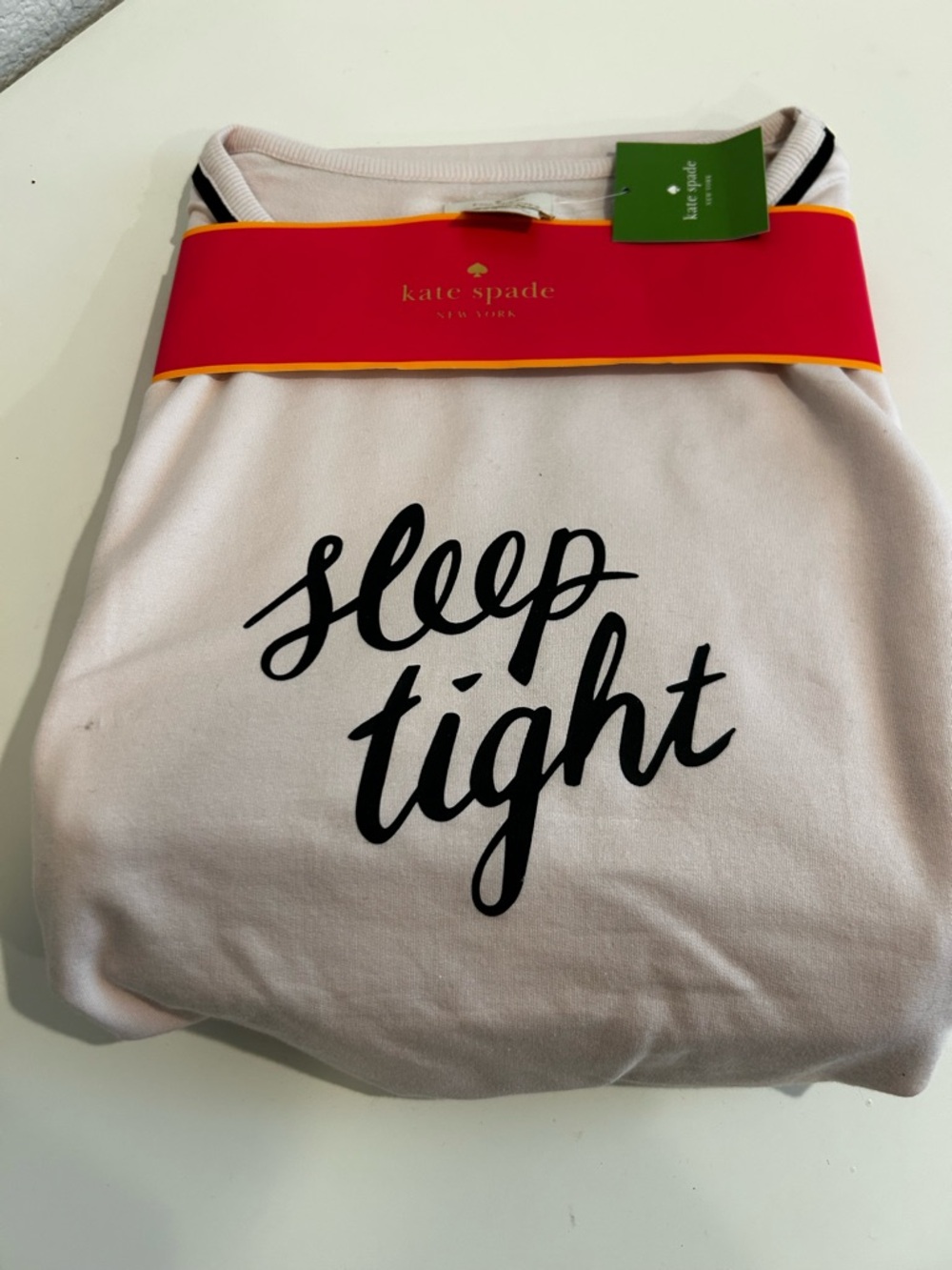 kate spade light pink and Black 'sleep tight' Jogger Pajama Set